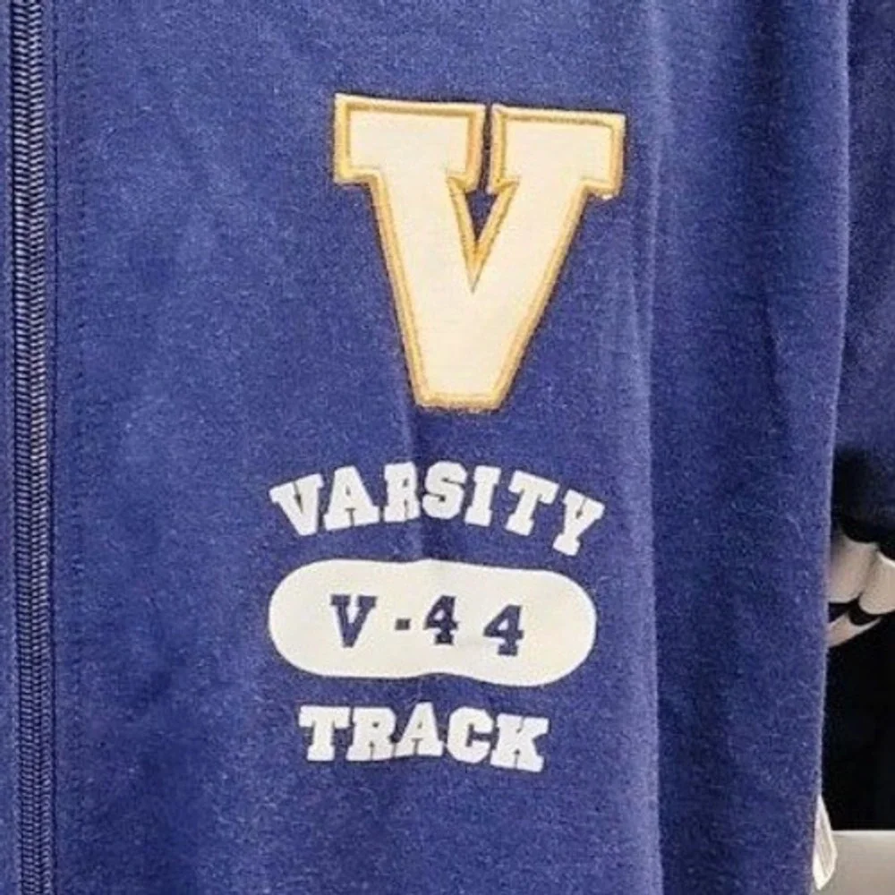 Jack Track & Field Mens Varsity Track Jacket Blue Ravine V-44 Large S06-8058‎
